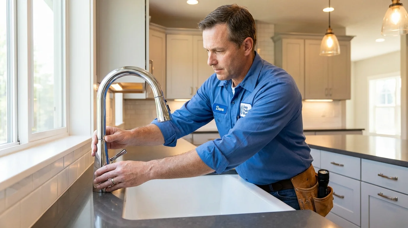 Kitchen faucet installation by Johns Plumbing LLC in Clarksburg